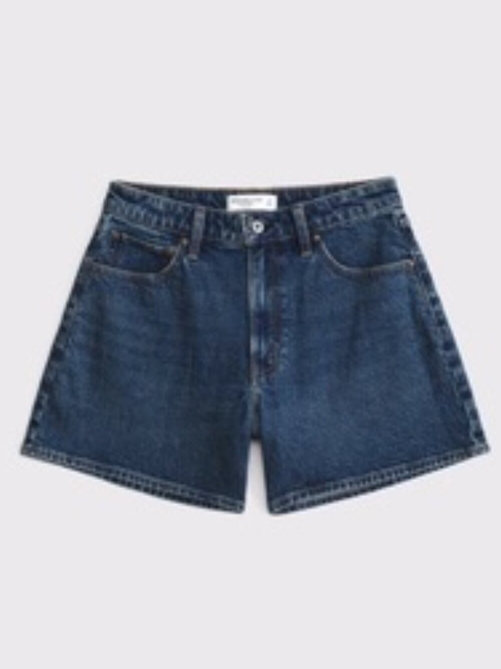 Abercrombie & Fitch Dark Wash High Rise Dad Shorts Curve Love Size 31/12 - Picture 6 of 13